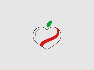 a heart shape outlined in black