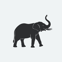 Fototapeta premium Elegant elephant silhouette for branding, conservation awareness, or children's designs, a timeless symbol of strength and wisdom in minimalist style