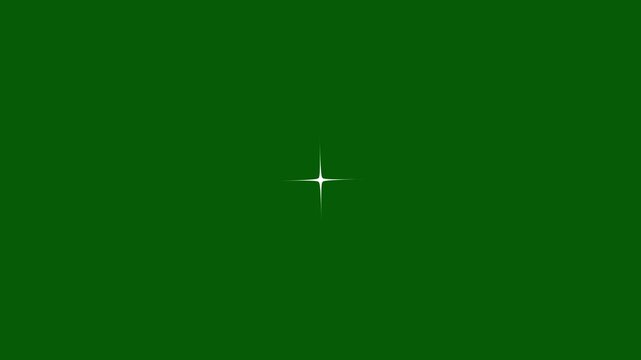 cartoon star shining starburst on green background. Blinking retro vector stars and dots, twinkling starry night sky, looping animation. stars shine effect. 4k animation