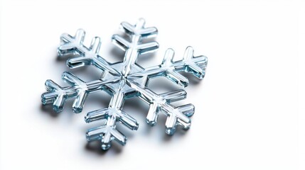 Elegant and Transparent Snowflake Ornament on a Light Background Perfect for Winter and Holiday Designs