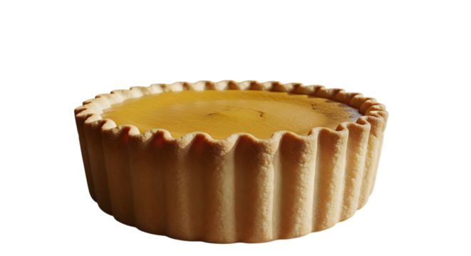 A delicious pumpkin tart isolated on transparent background, perfect for autumn desserts and holidays