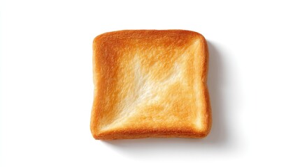 Freshly Toasted Square Slice of Bread on White Background Perfect for Breakfast or Snack Time Meal Ideas