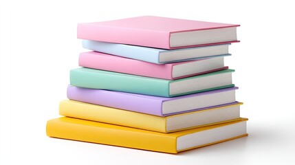 Fototapeta premium Stack of Colorful Pastel Books with Solid Covers in Soft Light for Creative Backgrounds and Education Themes
