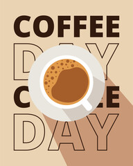 Set of coffee day posters, vector illustration.