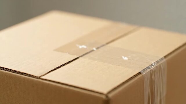 Cardboard Box Sealed with Tape Package Delivery and Storage
