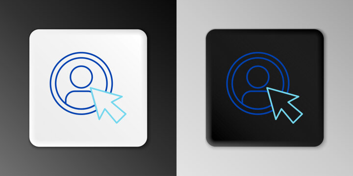 Line Create account screen icon isolated on grey background. Colorful outline concept. Vector