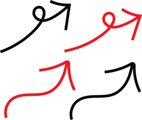 Two stylized red arrows point upwards on a black background, suggesting growth or success.