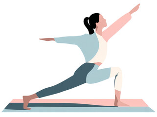 Warrior Pose: Serene Yoga Practice on a Mat