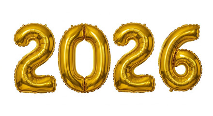 2026 Golden Balloon Numbers - New Year Celebration