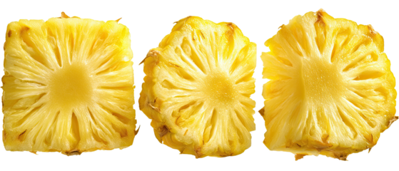 Three slices of ripe pineapple (8)