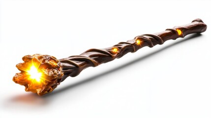 Magical Wooden Wand with Glowing Tips, Ideal for Fantasy, Magic, and Mystical Themes