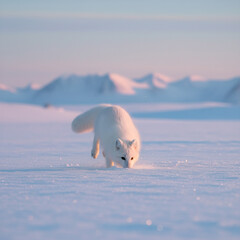 Naklejka premium arctic fox glacier
