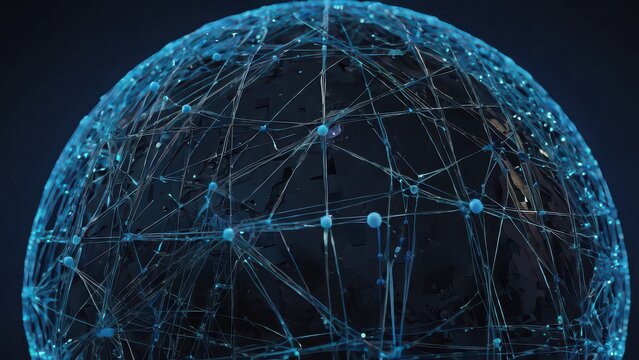 A digital sphere representing global network and interconnectedness concept