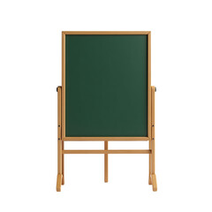 Green chalkboard on a wooden easel isolated on transparent background