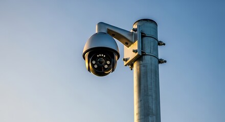 Fototapeta premium CCTV surveillance camera mounted on pole 