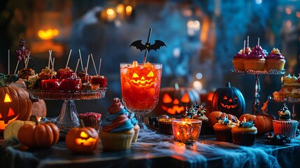 Creepy And Strange Table Ready For The Halloween Party