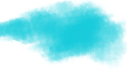 Bright Cyan Aqua Ink Smoke Effect Cloud on Transparent Background for Modern Digital Art, Design, and Creative Projects