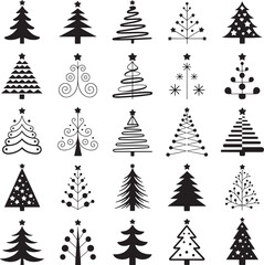 various christmas tree silhouette