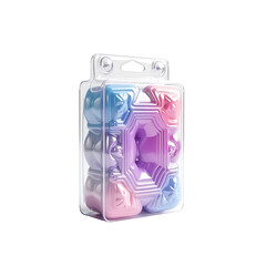 Pack of colorful hair scrunchies isolated on transparent background