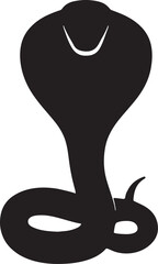 Silhouette vector of cobra with hood spread, venomous snake wildlife danger design.