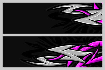 background black abstrak racing black pink white