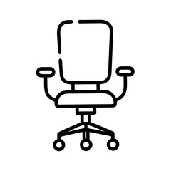 Minimalist Office Chair Icon | Ergonomic Workplace Furniture Symbol