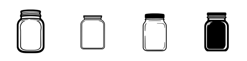 The Glass Jar Icon is a minimalist representation of a glass jar with a lid, ideal for incorporation into web design, app design, or product branding