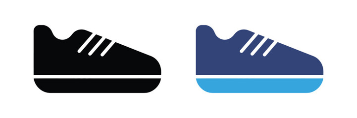 Vector art of icon of a shoe in black and blue color