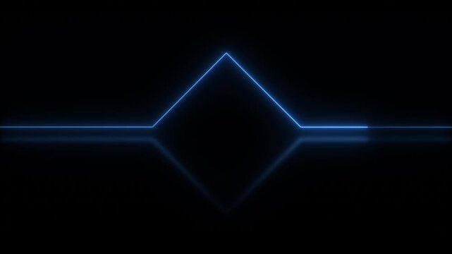 neon Line rhombus for logo title graph HUD glowing loop technological