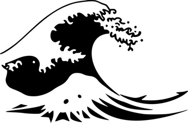 Decorative water wave silhouette