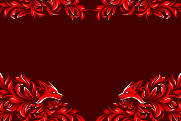 Background, vinyl sticker design concept. Geometric line fox background car design, background, decal