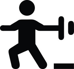 Fitness training icon – person exercising with barbell weight