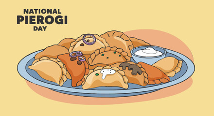 Vector illustration national pierogi day