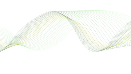 Abstract Green Yellow Gradient Wavy Lines Background Art