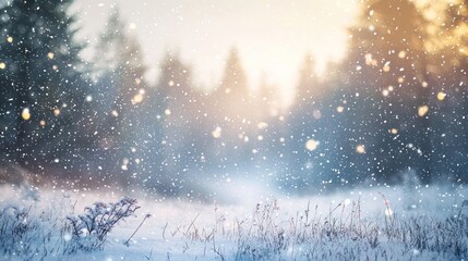 Snowy winter forest