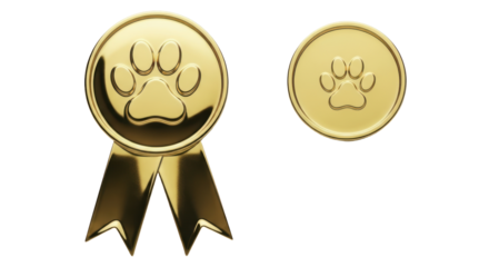 Isolated Pet Award Medals