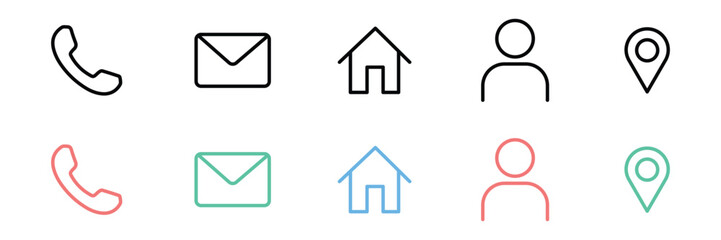 Vector art of contact information icon set vector