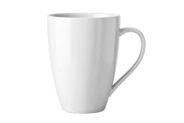 Obraz premium White Ceramic Mug with Handle on Transparent Background