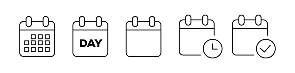 Vector art of calendar icon set for event reminder