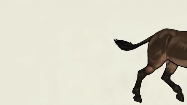 Mule illustration: A detailed depiction of a brown mule.