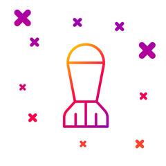 Color line Aviation bomb icon isolated on white background. Rocket bomb flies down. Gradient random dynamic shapes. Vector