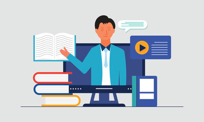 Online Education, E-Learning, Distance Education Concept