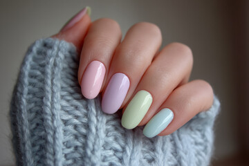 Trendy manicure holo, błyszczące paznokcie na sezon jesień/zima

