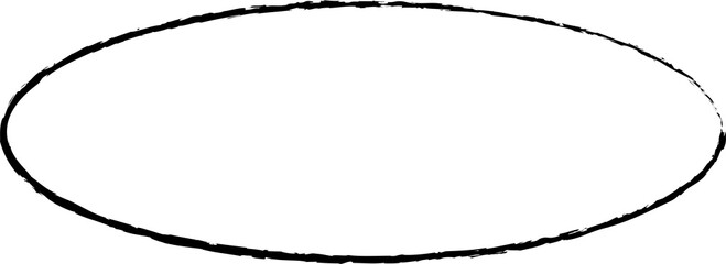 Oval frames brush painted, ink stamp, circle banner