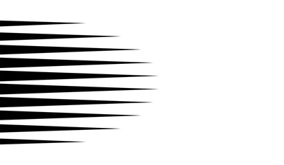 Linear Abstraction: A visually arresting study in contrasting shades, utilizing meticulously arranged black lines on an empty space to create a dynamic sense of depth and curvature.