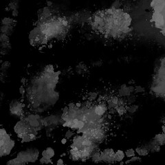 Abstract black and gray paint splatter background creates a unique texture for various design projects