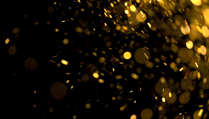 Golden Bokeh Light Particles