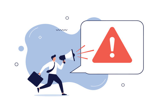 Alerting people to important warnings with a megaphone.