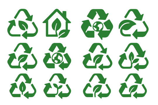Green recycling symbols on gradient background highlighting eco friendly practices
