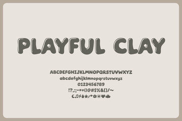 Playful Clay Cute Decorative Font For Kids And Craft Design Projects Featuring Handmade Alphabet Letters With A Fun And Friendly Style.